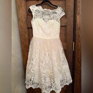Elegant White Lace Dress for wedding or rehearsal dinner